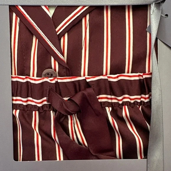 Auden Luxury Collection Burgundy, White, and Red Two Pieces Pajama Set NWT - Picture 3 of 6